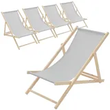 ECD Germany Sonnenliege 117 x 52 x 83 cm Hellgrau