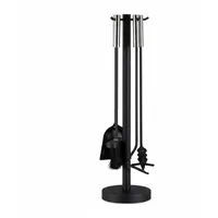 Relaxdays Kaminbesteck modern Edelstahl, Stahl, Gusseisen 0,57 m 4-teilig Schwarz