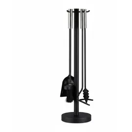 Relaxdays Kaminbesteck modern Edelstahl, Stahl, Gusseisen 0,57 m 4-teilig Schwarz