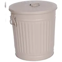 H&D Manufaktur Ascheeimer Metall Ø 29 cm, Höhe 31,5 cm, 18 Liter Beige