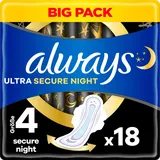 Always Binden Ultra Secure Night mit Flügeln, 18 St.