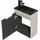 Badplaats Gäste-WC Waschtisch Set Thermis 40 x 22 cm Beige - Badmöbel Set mit Schwarzem Waschbecken und Unterschrank, Vormontiert und mit Soft-Close