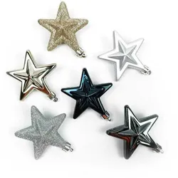 Atmosphera - Weihnachtsbaumschmuck mit 6 Sternen aus Kunststoff