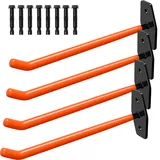 WELLGRO Reifen Wandhalterung für 4 Felgen - Reifenhalter inkl. Schrauben & Dübel, Autoreifen Wandhalterung mit Gummiummantelung, Felgenhalter für die Wand zur Aufbewahrung in der Garage, Orange