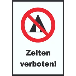 Zelten verboten Schild A0 (841x1189mm)