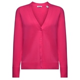 Esprit Baumwoll-Cardigan mit V-Ausschnitt Pink, M