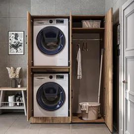 roomartstore.de DORA Waschmaschinenschrank 230 x 130 x 74 cm Weiß