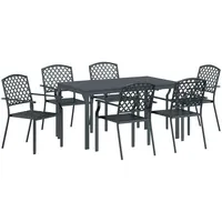 VidaXL Garten Essgruppe 7 pcs Anthrazit Stahl