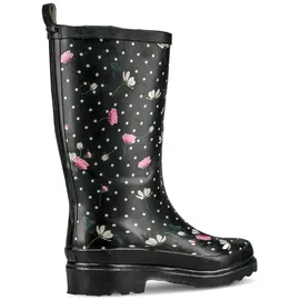 Beck Damen Blumenregen Gummistiefel Schwarz, 38 EU