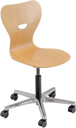 Drehstuhl mit Sperrholz Sitzschale, Standfüße, HV1