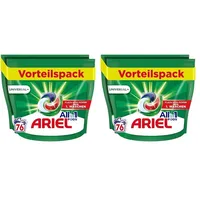 Ariel Waschmittel Pods All-in-1, Waschmittel 76 Waschladungen, Universal, Kraftvolle Fleckenentfernung in nur 1 Waschgang (Packung mit 2)