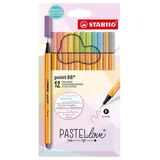 Stabilo Fineliner point 88 Pastellove Set - 12er Pack - mit 12 verschiedenen Farben