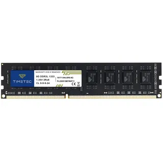 Timetec 8GB DDR3/DDR3L 1333MHz PC3-10600 Non-ECC Ungepuffert 1,5V/1,35V CL9 2Rx8 Dual Rank 240 Pin UDIMM Desktop-Speicher RAM-Modul-Upgrade