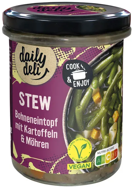 Daily Deli 2 x Veganer Grüne Bohneneintopf mit Kartoffeln & Möhren