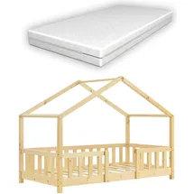 [en.casa] Kinderbett Treviolo 70 x 140 cm Kiefer natur beige