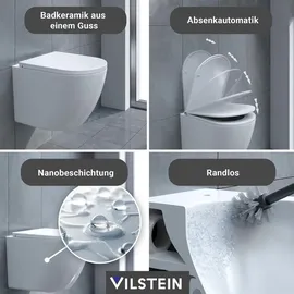 VILSTEIN Hänge WC mit WC-Sitz Weiß