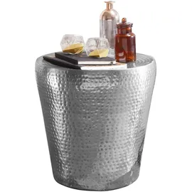 KADIMA DESIGN Hammerschlag-Dekotisch Ø 41 x 41 cm Silber
