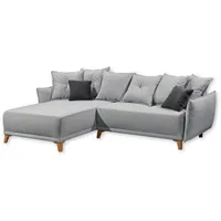 ed exciting design Mid.you Ecksofa Anthrazit, Silberfarben &