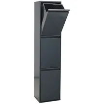 ARREGUI Basic CR304-B Mülltrennsystem aus Stahl 3 Inneneimern, aus Kunststoff mit Griff | Recycling Abfalleimer | Mülleimer für die Küche | 3 Fach | 3x17L (51L) | Herausnehmbare Inneneimer +