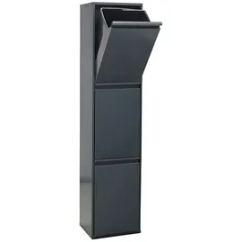 ARREGUI Basic CR304-B Mülltrennsystem aus Stahl 3 Inneneimern, aus Kunststoff mit Griff | Recycling Abfalleimer | Mülleimer für die Küche | 3 Fach | 3x17L (51L) | Herausnehmbare Inneneimer +