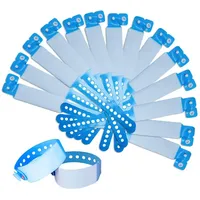 SwirlColor ID Armband Kinder, 100 Pack VIP Armbänder wasserdichte Einweg PVC Event Armband id Band Kinder - (Blau)