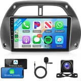 8 Core 4G+64G Android 13 Autoradio 2 Din für Toyota RAV4 2001-2006 mit Wireless Apple Carplay Android Auto Navi GPS WiFi 9 Zoll Autoradio mit Mirror Link Bluetooth FM/RDS/DAB+/OBD2/DVR Rückfahrkamera