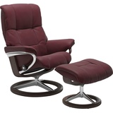 Stressless Stressless® Relaxsessel »Mayfair«, (Set, Relaxsessel mit Hocker), mit Hocker, mit Signature Base, Größe S, M & L, Gestell Wenge, rot