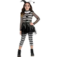 Amscan Punky Jester Halloween Kostüm für Mädchen Groß 12-14 Enthält Oberteil Cropped Leggings und Stirnband