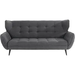 3-Sitzer LEONIQUE "Ariana", grau (dunkelgrau), B:221cm, 100% Polyester, Sofas, Big-Sofa bzw. stylischer Hochlehner