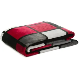 Gözze Antigua Kuscheldecke 150 x 200 cm Rot/Bordeaux/Schwarz/Weiß