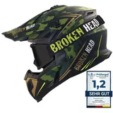 Broken Head Crosshelm Squadron Rebelution Grün-Gold + MX-2 Brille Schwarz