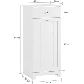 SoBuy Hannes Badunterschrank 40 x 90 x 38 cm Weiß