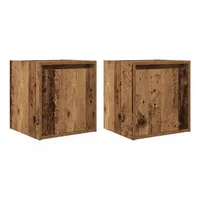 VidaXL Wand-Nachttische 2 Stk. Altholz-Optik 38x34x40 cm