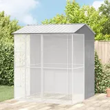 Massbinet Voliere Grau 215x210x247 cm Stahl Wetterfestes Vogelschutzhaus