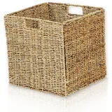 Lycce Regalkorb Kallax Einsatz Lake Aufbewahrungskorb Seegras schwarz 35 l, 33 x 33 x 33 cm beige