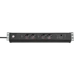 Premium-Web-Line V3 Internet-Steckdosenleiste 19" 4-fach schwarz 3m H05VV-F3G1,5