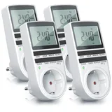 Bearware 4x Zeitschaltuhr LCD-Display / 3680W / 10 konfigurierbare Programme