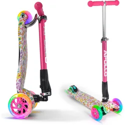 Kinderroller Kids Whiz LED - klapp- und verstellbarer 3-Rad Scooter rosa|bunt No Size