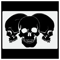 Piles of Skulls #105 | Airbrush-Schablone Totenköpfe im Stapel  | ca. A4