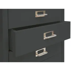 Proregal Rollcontainer HxBxT 55x40x41cm Metall 4 Schubladen Dunkelgrau Schubladenschrank Stahlschrank Aktenschrank