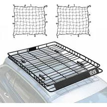 Vevor Dachgepäckträgerkorb Autodachkorb (1630 x 1270 x 105 mm) universeller Dachgepäckträger aus rostfreiem legiertem Stahl mit Gepäcknetzen (...