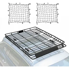 Vevor Dachgepäckträgerkorb Autodachkorb (1630 x 1270 x 105 mm) universeller Dachgepäckträger aus rostfreiem legiertem Stahl mit Gepäcknetzen (...