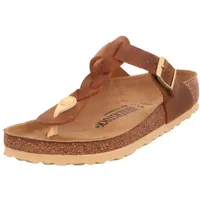 Birkenstock Damen Gizeh Braided Cognac, Oiled Leather Flip Flops, 43 EU
