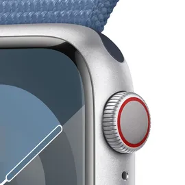 Apple Watch Series 9 GPS + Cellular 41 mm Aluminiumgehäuse silber, Sport Loop winterblau One Size