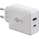 goobay Dual USB-C PD (Power Delivery) Schnellladegerät (30 W) weiß