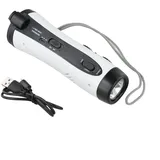 Handkurbel-Radio und Ladegerät, kurbelradio,16 x 5,5 x 5,5 cm, mit Taschenlampe und UKW, manueller Stromgenerator, tragbares Gerät für Outdoor- und Survival-Einsatz, kurbelradio mit taschenlampe(weiß)