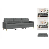 vidaXL 3-Sitzer-Sofa Dunkelgrau 210 cm Stoff