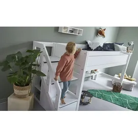 Lifetime Halbhochbett Breeze 257 x 128 x 102 cm Kiefer massiv weiß