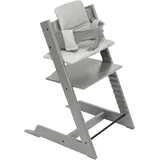 Stokke Set Tripp Trapp® Storm Grey mit Baby Set und Kissen, Grau