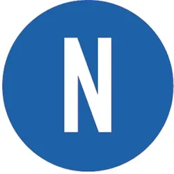 Aufkleber Gleich-/Wechselstromleiter Neutralleiter, Folie, Ø 20 mm, 500 Stück/Rolle